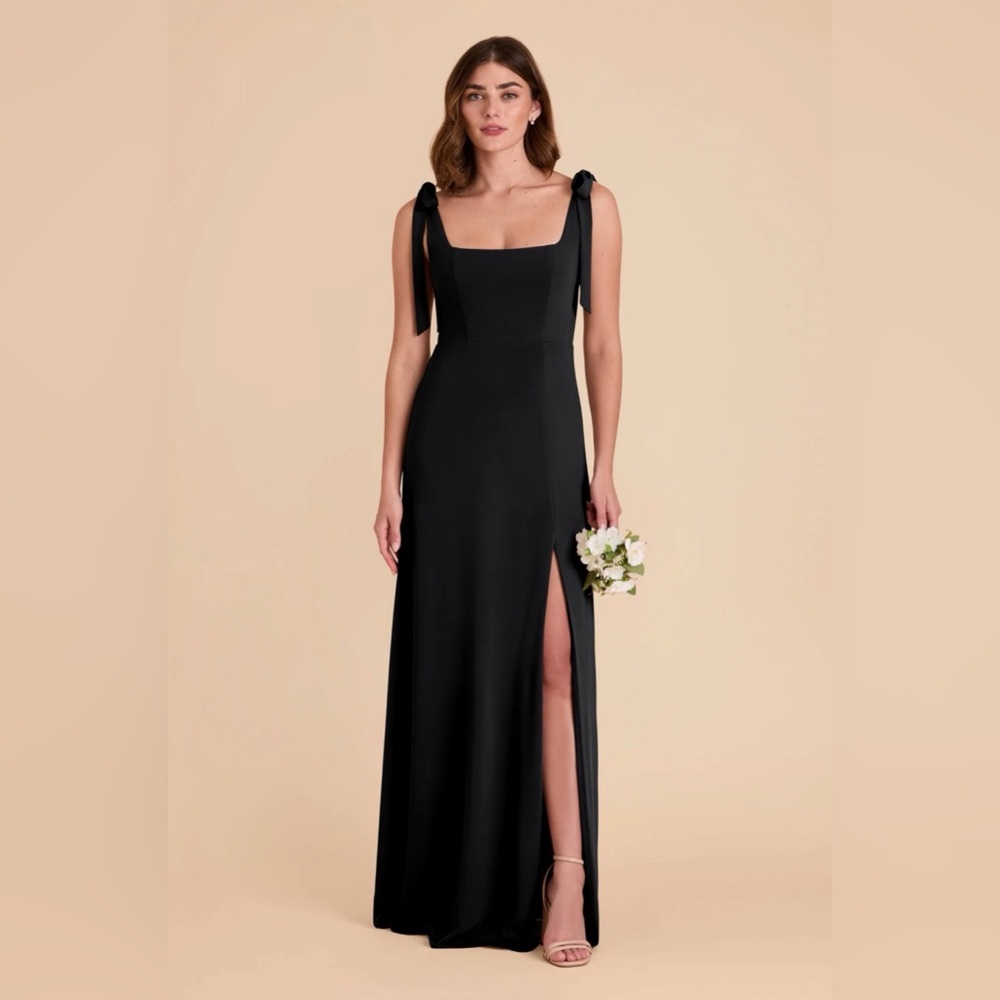 Birdy Grey Alex Dress Matte Satin Black Maxi Medium NWT - Picture 1 of 7